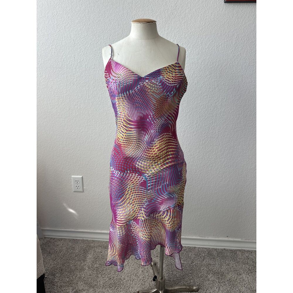 Y2K Dunainis Swirly Patterned Slip Dress